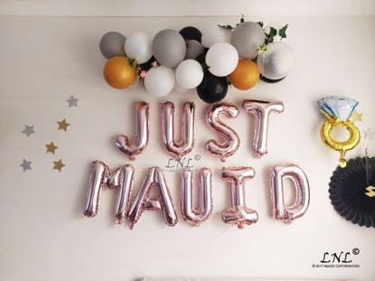 Picture of JUST MAUID Rose Gold Balloons Silver Letter Balloons Ring