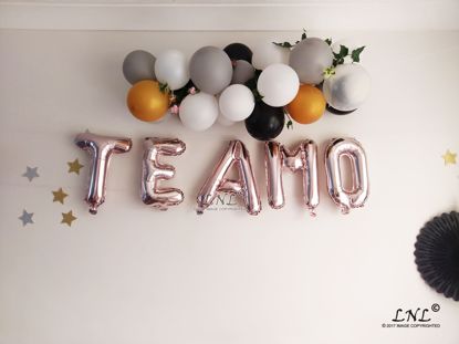 Picture of TE AMO Rose Gold Silver Letter Balloons