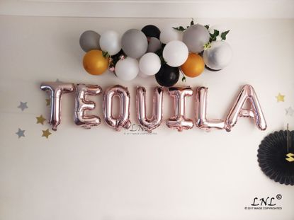 Picture of TEQUILA Rose Gold Silver Letter Balloons