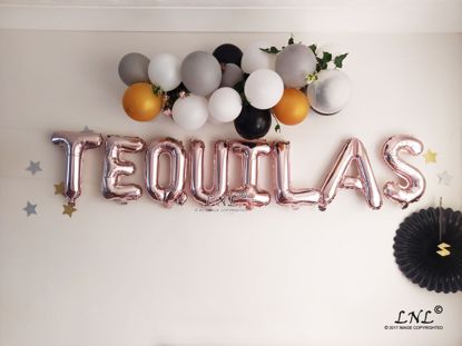 Picture of TEQUILAS Rose Gold Silver Letter Balloons