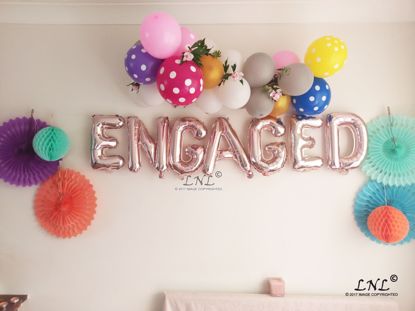 Picture of ENGAGED Balloon Banner Letters