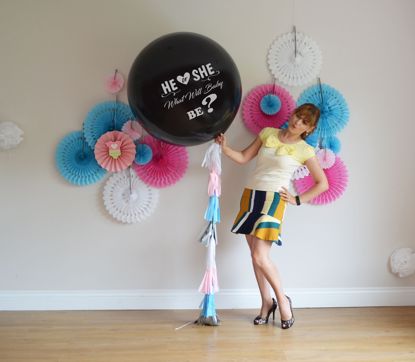 Picture of Gender Reveal Balloons He or She Confetti Blue Pink
