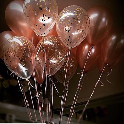 Picture of Rose  Gold Ceiling Balloons up to 11" Engaged Bridal