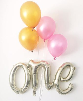 Picture of One Script Balloon 1st Birthday