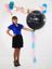 Picture of Gender Reveal Black Balloons Sister or Brother  Confetti Blue Pink Tail Tassel