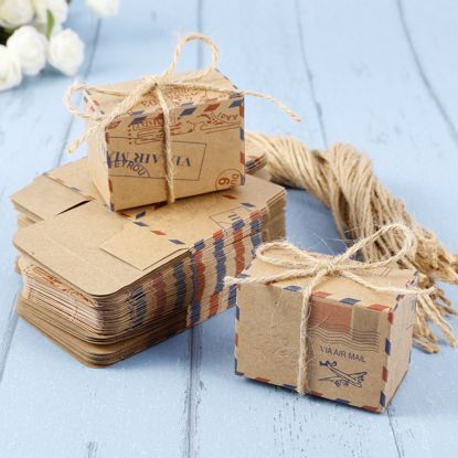 Picture of Wedding Favor Boxes Airmail Vintage Rustic