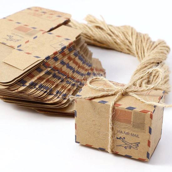 Picture of Wedding Favor Boxes Airmail Vintage Rustic