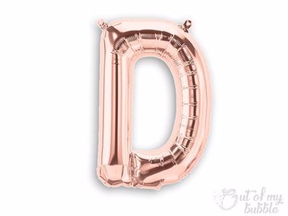 Rose gold foil balloon letter D