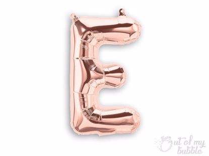 Rose gold foil balloon letter E