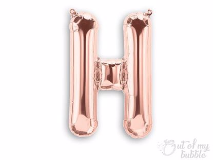 Rose gold foil balloon letter H