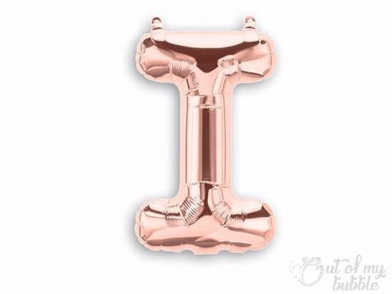 Rose gold foil balloon letter I
