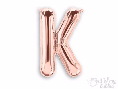 Rose gold foil balloon letter K