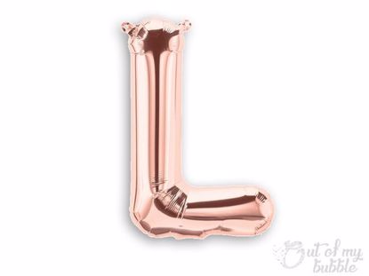 Rose gold foil balloon letter L