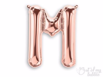 Rose gold foil balloon letter M