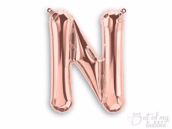 Rose gold foil balloon letter N