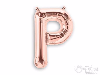 Rose gold foil balloon letter P