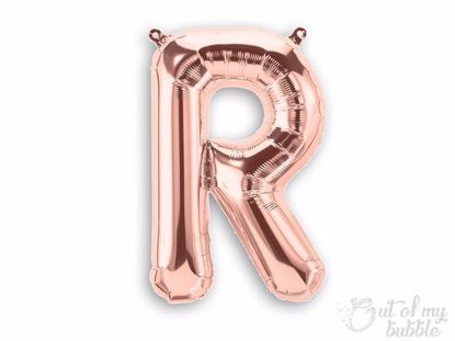 Rose gold foil balloon letter R