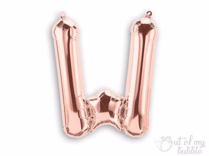 Rose gold foil balloon letter W