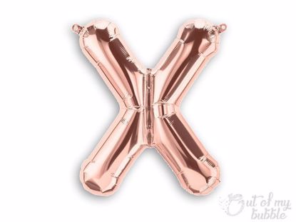 Rose gold foil balloon letter X