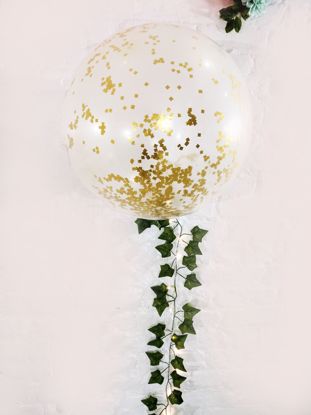 Picture of Confetti Balloons Gold Metallic 36" Ivy Tail