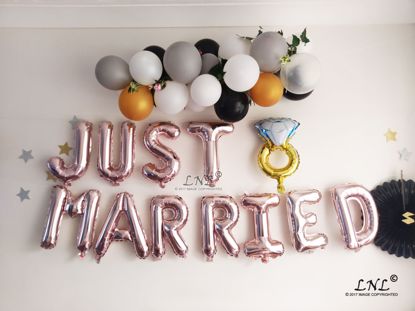 Picture of JUST MARRIED  Rose Gold Balloon Garland
