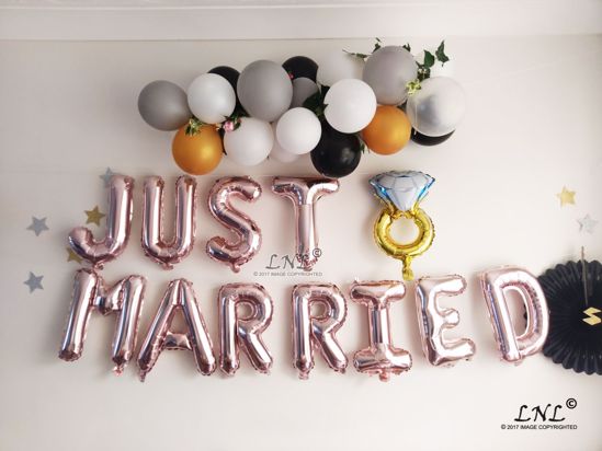 Picture of JUST MARRIED  Rose Gold Balloon Garland