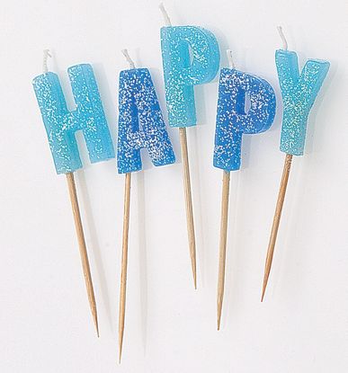 Picture of Happy Birthday Candles Blue