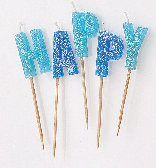 Picture of Happy Birthday Candles Blue
