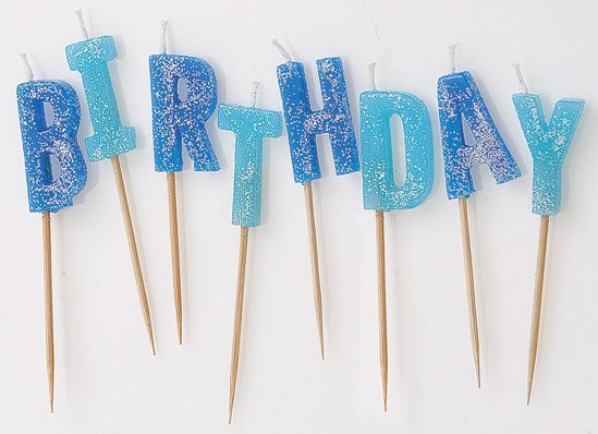 Picture of Happy Birthday Candles Blue