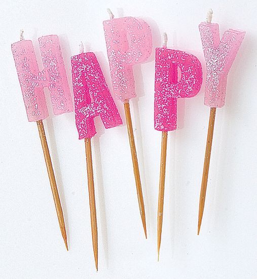 Picture of Happy Birthday Candles Pink