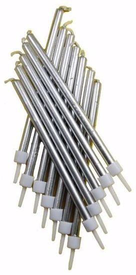 Picture of Silver Candles birthday 10 cm