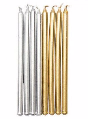 Picture of Gold Silver Candles birthday 10 cm