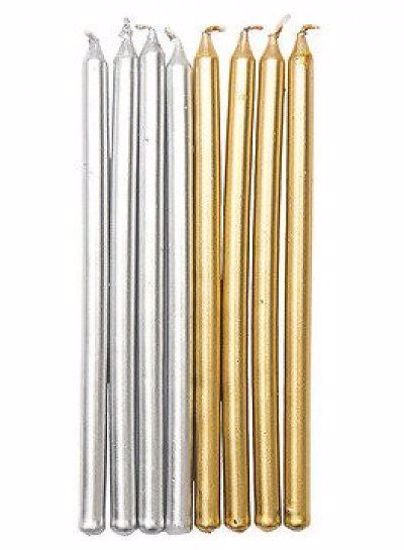 Picture of Gold Silver Candles birthday 10 cm