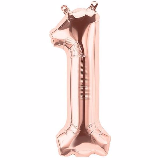 Picture of ROSE GOLD BALLOONS NUMBER 1 / 40 in HELIUM