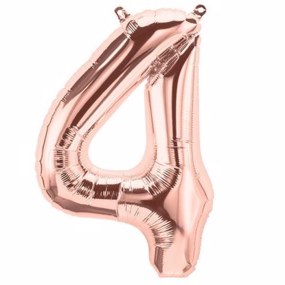 Picture of ROSE GOLD BALLOONS NUMBER 4 / 40 in HELIUM