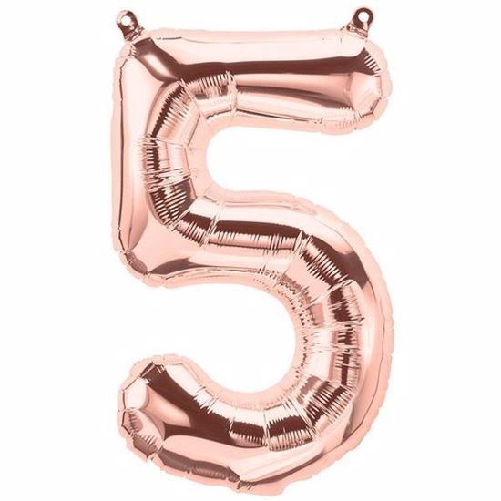 Picture of ROSE GOLD BALLOONS NUMBER 5 / 40 in HELIUM