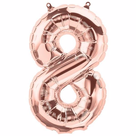 Picture of ROSE GOLD BALLOONS NUMBER 8 / 40 in HELIUM