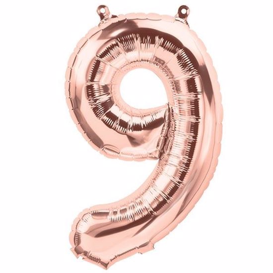 Picture of ROSE GOLD BALLOONS NUMBER 9 / 40 in HELIUM