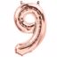 Picture of ROSE GOLD BALLOONS NUMBER 9 / 40 in HELIUM