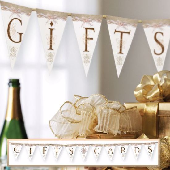 Picture of Rustic Wedding Gift Cards Pennant Banner 2.4m