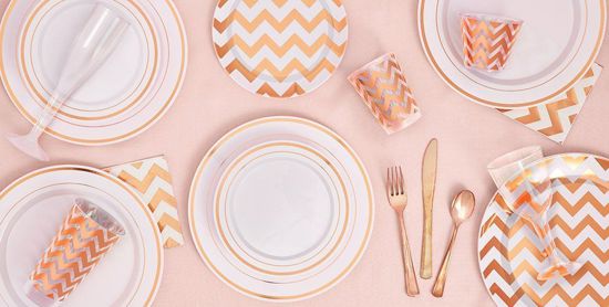 Picture of Rose Gold Plates Chevron