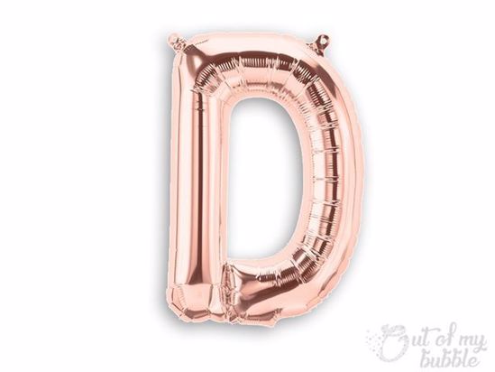 Rose gold foil balloon letter D