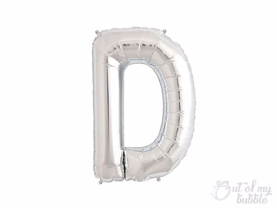 Silver foil balloon letter D