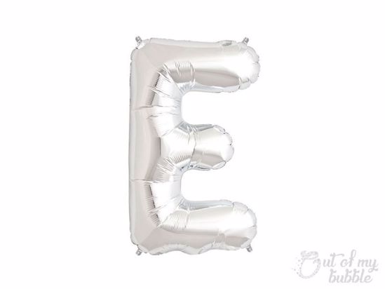 Silver foil balloon letter E