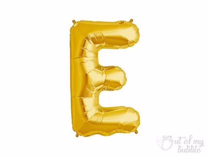 Gold foil balloon letter E