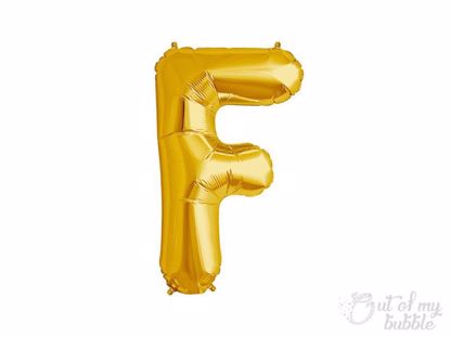 Gold foil balloon letter F