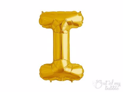 Gold foil balloon letter I
