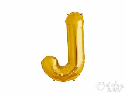 Gold foil balloon letter J