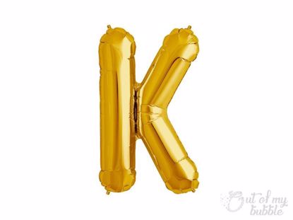 Gold foil balloon letter K