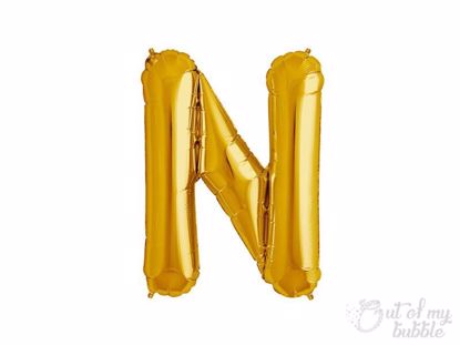 Gold foil balloon letter N